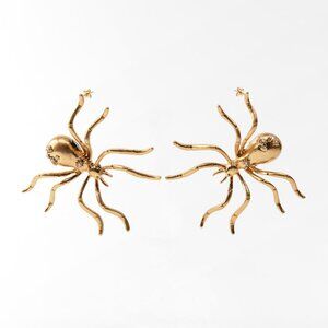 Gold spider earrings